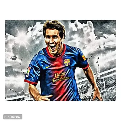 New PVC Best Messi Player Poster, Wall Sticker For Living Room , Bed Room , Guest Room .(Size 12x18 Inch)  Best Poster Pack of 1.