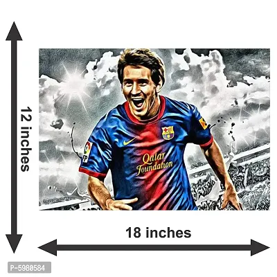 New PVC Best Messi Player Poster, Wall Sticker For Living Room , Bed Room , Guest Room .(Size 12x18 Inch)  Best Poster Pack of 1.-thumb2