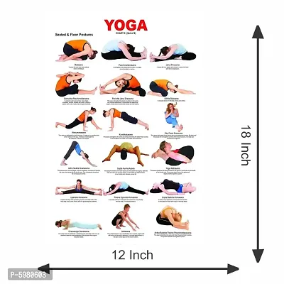 New PVC Yoga Fitness Poster Make Best Yoga Tips Poster , Wall Sticker For Living Room , Bed Room , Guest Room .(Size 12x18 Inch)  Best Poster Pack of 1.-thumb0