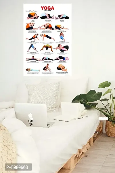 New PVC Yoga Fitness Poster Make Best Yoga Tips Poster , Wall Sticker For Living Room , Bed Room , Guest Room .(Size 12x18 Inch)  Best Poster Pack of 1.-thumb2