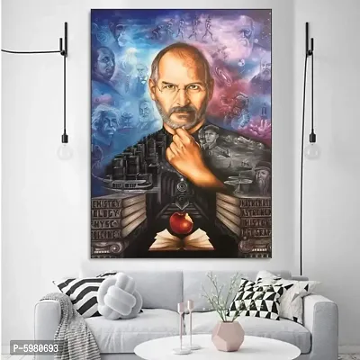 New PVC Steve Job Best Vinayl Poster , Wall Sticker For Living Room , Bed Room , Guest Room .(Size 12x18 Inch)  Best Poster Pack of 1.-thumb0