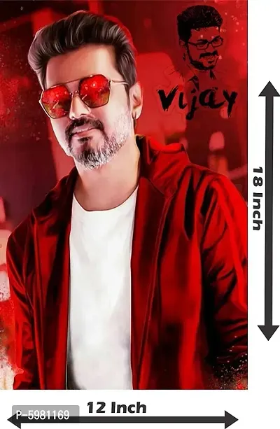 New PVC Vijay The Master Movie Poster , Wall Sticker For Living Room , Bed Room , Guest Room .(Size 12x18 Inch)  Best Poster Pack of 1.-thumb2