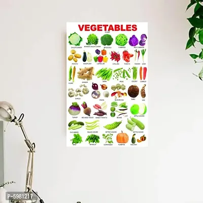 New PVC Vegetable Chart For Study Vinayl Poster , Wall Sticker For Living Room , Bed Room , Guest Room .(Size 12x18 Inch)  Best Poster Pack of 1.-thumb0