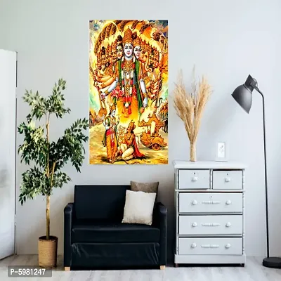 New PVC Best Krishna Mahabharat Vinayl Poster , Wall Sticker For Living Room , Bed Room , Guest Room .(Size 12x18 Inch)  Best Poster Pack of 1.