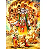 New PVC Best Krishna Mahabharat Vinayl Poster , Wall Sticker For Living Room , Bed Room , Guest Room .(Size 12x18 Inch)  Best Poster Pack of 1.-thumb1