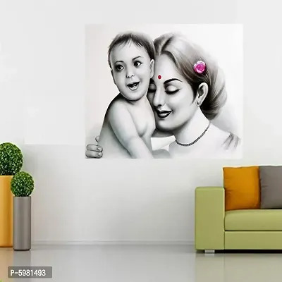 New PVC Mother With Baby New Vinayl Poster , Wall Sticker For Living Room , Bed Room , Guest Room .(Size 12x18 Inch)  Best Poster Pack of 1.