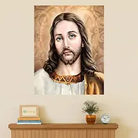 New PVC Jesus Real Face Panting Vinayl Poster , Wall Sticker For Living Room , Bed Room , Guest Room .(Size 12x18 Inch)  Best Poster Pack of 1.-thumb1