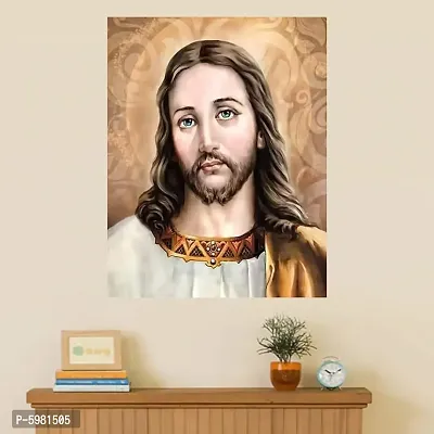 New PVC Jesus Real Face Panting Vinayl Poster , Wall Sticker For Living Room , Bed Room , Guest Room .(Size 12x18 Inch)  Best Poster Pack of 1.-thumb2