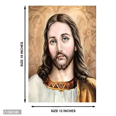 New PVC Jesus Real Face Panting Vinayl Poster , Wall Sticker For Living Room , Bed Room , Guest Room .(Size 12x18 Inch)  Best Poster Pack of 1.-thumb3