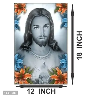 New PVC Jesus Real Face Black And White Panting Vinayl Poster , Wall Sticker For Living Room , Bed Room , Guest Room .(Size 12x18 Inch)  Best Poster Pack of 1.-thumb2