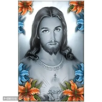 New PVC Jesus Real Face Black And White Panting Vinayl Poster , Wall Sticker For Living Room , Bed Room , Guest Room .(Size 12x18 Inch)  Best Poster Pack of 1.-thumb3