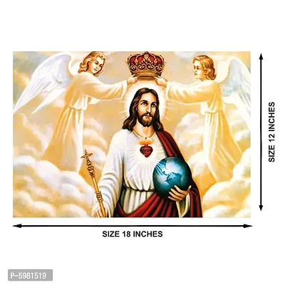 New PVC Jesus With angle Real Last Panting Vinayl Poster , Wall Sticker For Living Room , Bed Room , Guest Room .(Size 12x18 Inch)  Best Poster Pack of 1.-thumb2