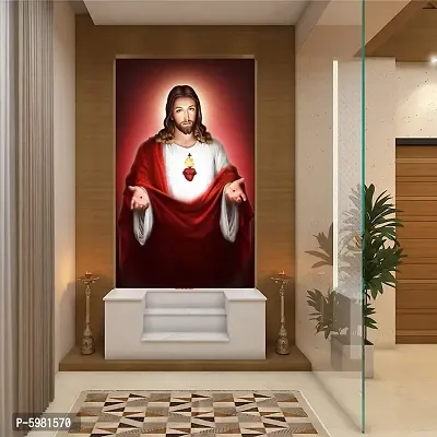 New PVC  Jesus Full Body Real Panting Vinayl Poster , Wall Sticker For Living Room , Bed Room , Guest Room .(Size 12x18 Inch)  Best Poster Pack of 1.