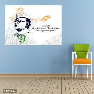 New PVC Subash Chandra Bose Real Vinayl Poster , Wall Sticker For Living Room , Bed Room , Guest Room .(Size 12x18 Inch)  Best Poster Pack of 1.