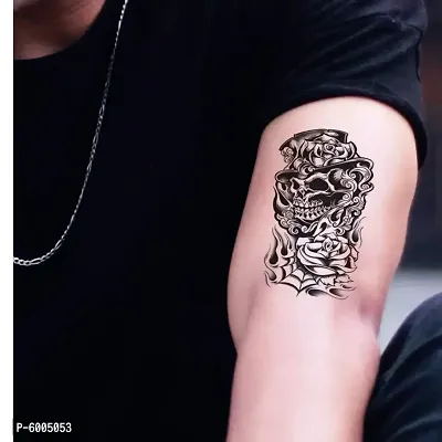 Voorkoms&reg; Skull Tattoo Waterproof Men and Women  Temporary body Body Tattoo-thumb0