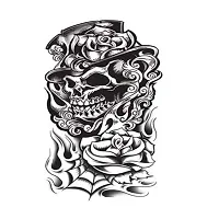 Voorkoms&reg; Skull Tattoo Waterproof Men and Women  Temporary body Body Tattoo-thumb1