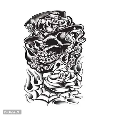 Voorkoms&reg; Skull Tattoo Waterproof Men and Women  Temporary body Body Tattoo-thumb2