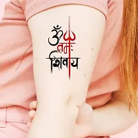 Voorkoms Om Lord Ganesh Trishul with damru Temporary body Body Tattoo for Boys and Girls-thumb1