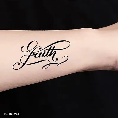 Voorkoms Faith Word Temporary tattoo For Men's and Women 's Temporary body Tattoo Faith Drago