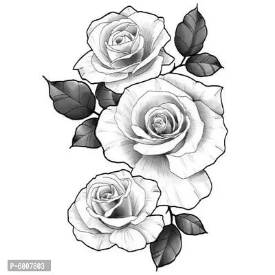 Men's and Women 's Temporary body Rose Flower Tattoo-thumb0