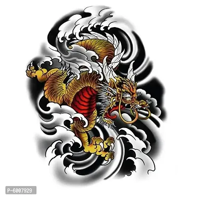 Voorkoms Men's and Women 's Temporary body Angry Dragon Tattoo