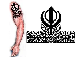 voorkoms Men's and Women 's Temporary body Sikh Logo Tattoo-thumb1