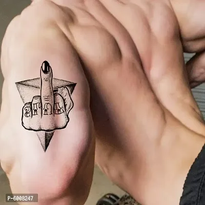 Voorkoms Temporary body Tattoo Waterproof  For Girls Men Women show middle finger like teen guys-thumb2