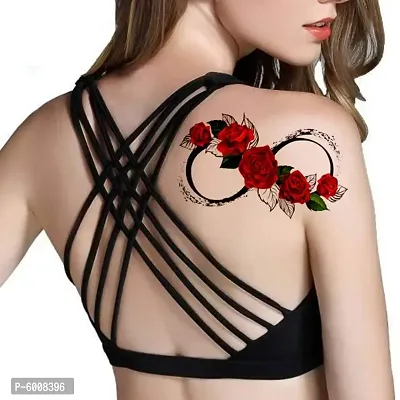 Voorkoms  Red Rose Flower Temporary body Tattoo Waterproof  For Girls Men Women-thumb0