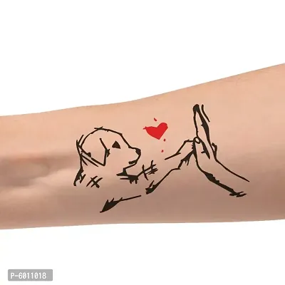 Voorkoms  Cute dog puppy Love Symbol  Temporary body Tattoo Waterproof  For Girls Men Women