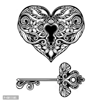 Voorkoms  Lock Key Couples  Temporary body Tattoo Waterproof  For Girls Men Women