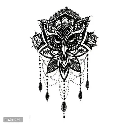 Lotus owl Temporary body Body Tattoo Waterproof For Girls Men Women-thumb2