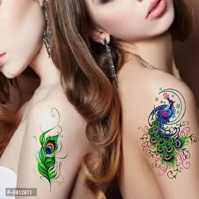 Peacock Feather Temporary body Body Tattoo Waterproof For Girls Men Women