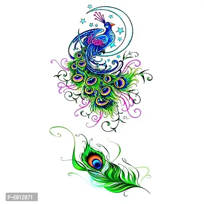 Peacock Feather Temporary body Body Tattoo Waterproof For Girls Men Women-thumb2