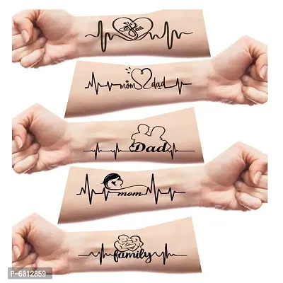 Mom Dad and Family Temporary body Tattoo Waterproof For Girls Men Women  11x6 cm