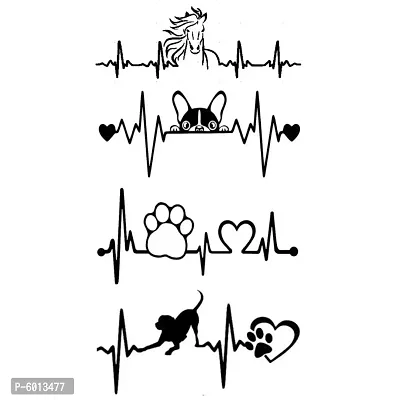 Animals Heart Beat Foot Print Temporary body Tattoo Waterproof For Girls Men Women  11x6 cm