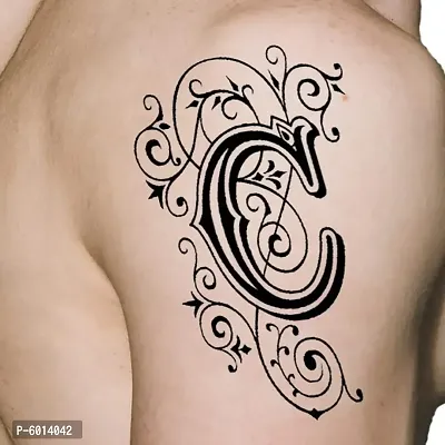 Name C Letter Body Temporary body Tattoo Waterproof For Girls Men Women  Size 11x6 cm