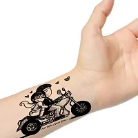 Girfriend vs Boyfriend dibujos de parejas en moto Waterproof Temporary Body Tattoo-thumb1