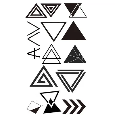 Three Triangles Temporary Tattoo Sticker - OhMyTat