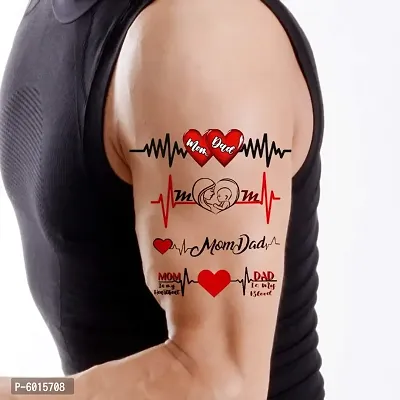 Mom Dad With Heart Tattoo Waterproof Men and Women Temporary Body Tattoo-thumb2