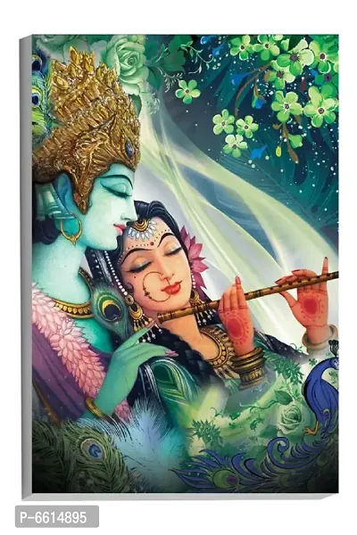 Voorkoms Radha Krishna Poster SunboardWall Art Paintings Synthetic Gods Laminated Multi 12x18 Inch Home Deacute;cor
