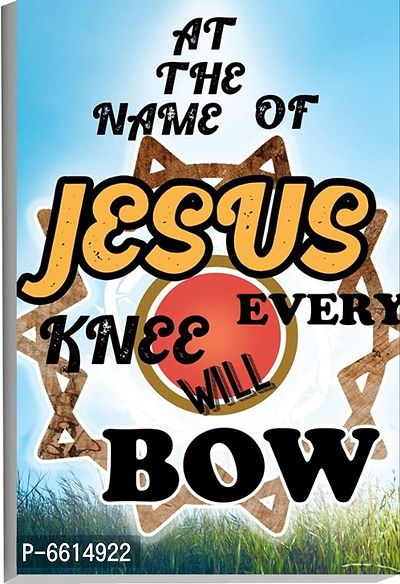 Voorkoms Jesus Quotes Poster SunboardWall Art Cross Every Knee Will Bow Gods Laminated Multi 12x18 Inch Home Deacute;cor-thumb0