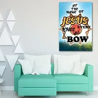 Voorkoms Jesus Quotes Poster SunboardWall Art Cross Every Knee Will Bow Gods Laminated Multi 12x18 Inch Home Deacute;cor-thumb2