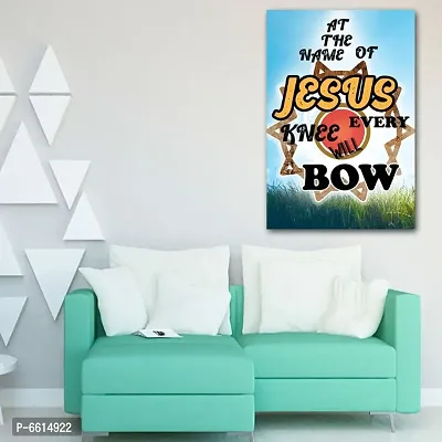 Voorkoms Jesus Quotes Poster SunboardWall Art Cross Every Knee Will Bow Gods Laminated Multi 12x18 Inch Home Deacute;cor-thumb3