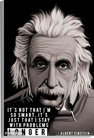 Voorkoms Albert Einstein Poster Sunboard d Quotes Wall Art It Not That I m So Smart Laminated Multi 12x18 Inch Home Deacute;cor