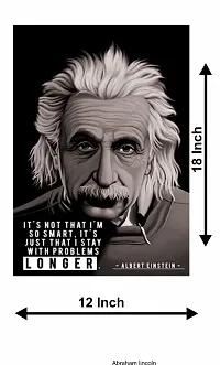 Voorkoms Albert Einstein Poster Sunboard d Quotes Wall Art It Not That I m So Smart Laminated Multi 12x18 Inch Home Deacute;cor-thumb2