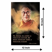 Voorkoms Dalai Lama Poster SunboardWall Art Painting Quotes In Order to Carry Positive Action Laminated Multi 12x18 Inch-thumb2