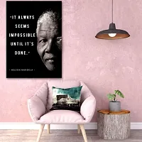 Voorkoms Nelson Mandela Poster SunboardMotivational Quotes Wall Art Laminated Multi 12x18 Inch Home Deacute;cor-thumb1