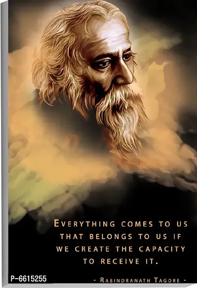 Voorkoms Rabindranath Tagore Poster with Sunboard d Quotes Motivational Laminated Multi 12x18 Inch Home Deacute;cor