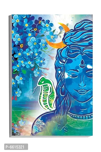 Voorkoms Lord God Shiv Ji Poster with Sunboard d Blue Color Natures Wall Art Laminated Multi 12x18 Inch Home Deacute;cor