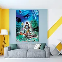 Voorkoms Gods Lord Shiva Ji with Shivling Poster Sunboard d Wall Art Shiv Eye Laminated Multi 12x18 Inch Home Deacute;cor-thumb1